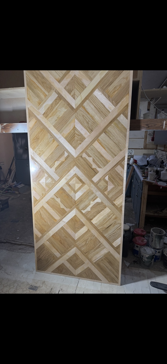 Geometric custom woodworking panel